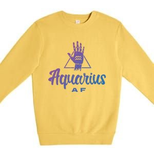 Aquarius Af / Aquarius Birthday Month Astrology And Zodiac Gift Premium Crewneck Sweatshirt