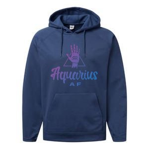 Aquarius Af / Aquarius Birthday Month Astrology And Zodiac Gift Performance Fleece Hoodie