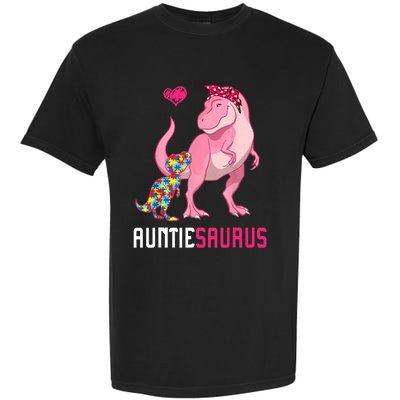 Auntiesaurus Autism Awareness Auntie Saurus Family Garment-Dyed Heavyweight T-Shirt