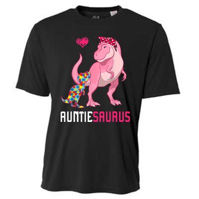 Auntiesaurus Autism Awareness Auntie Saurus Family Cooling Performance Crew T-Shirt