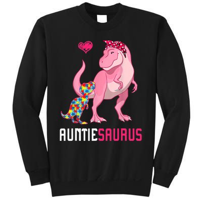 Auntiesaurus Autism Awareness Auntie Saurus Family Sweatshirt