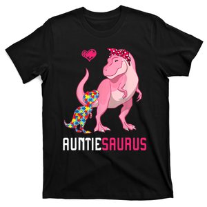 Auntiesaurus Autism Awareness Auntie Saurus Family T-Shirt