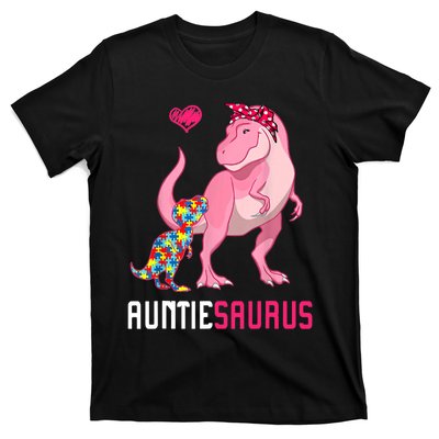 Auntiesaurus Autism Awareness Auntie Saurus Family T-Shirt