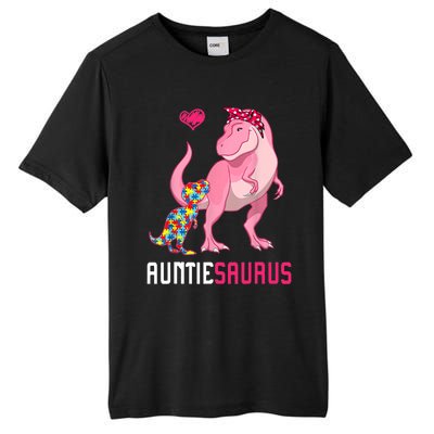 Auntiesaurus Autism Awareness Auntie Saurus Family Tall Fusion ChromaSoft Performance T-Shirt