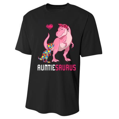 Auntiesaurus Autism Awareness Auntie Saurus Family Performance Sprint T-Shirt