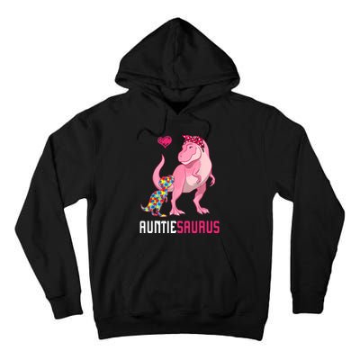 Auntiesaurus Autism Awareness Auntie Saurus Family Tall Hoodie