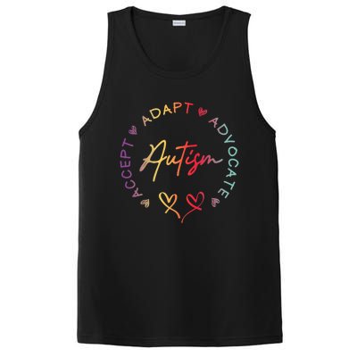 Autism Accept Adapt Advocate Autism Awareness Support Gift PosiCharge Competitor Tank