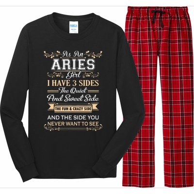 As An Aries I Have Three Sides Long Sleeve Pajama Set