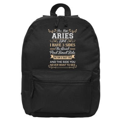 As An Aries I Have Three Sides 16 in Basic Backpack