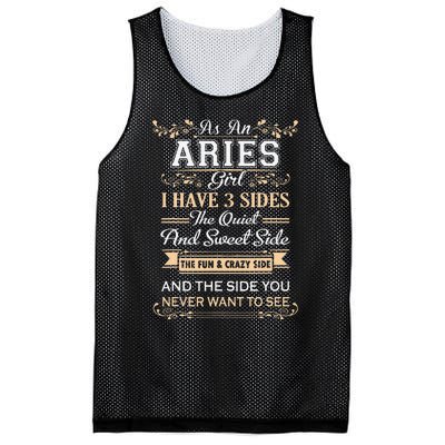 As An Aries I Have Three Sides Mesh Reversible Basketball Jersey Tank