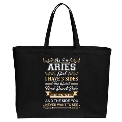 As An Aries I Have Three Sides Cotton Canvas Jumbo Tote