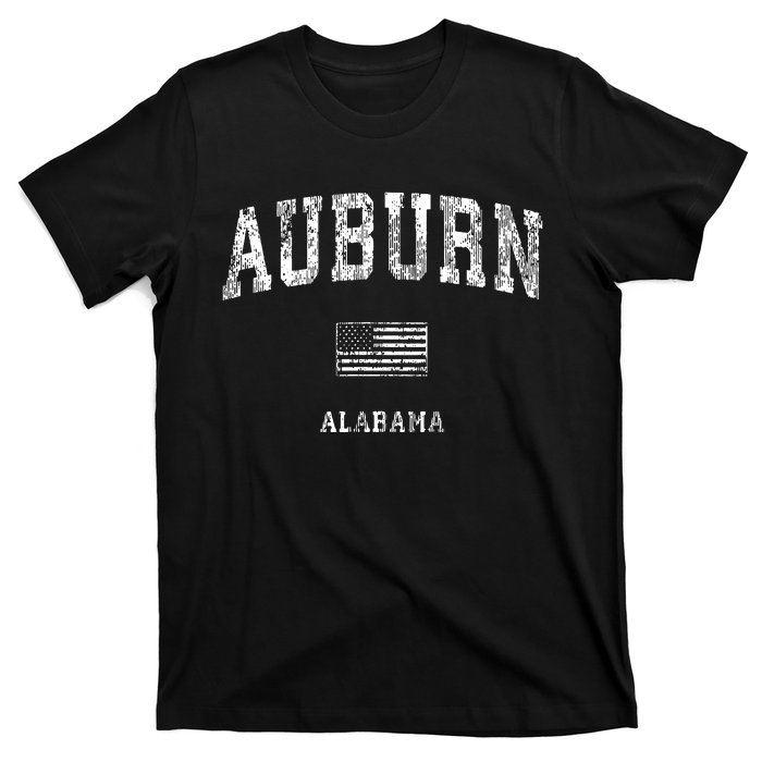 Auburn Alabama Al Vintage American Flag T-Shirt