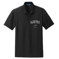 Auburn Alabama Al Vintage American Flag Dry Zone Grid Polo