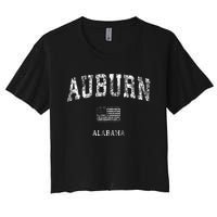 Auburn Alabama Al Vintage American Flag Women's Crop Top Tee