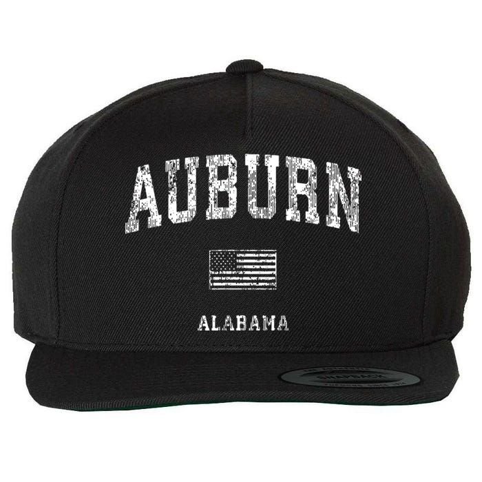 Auburn Alabama Al Vintage American Flag Wool Snapback Cap