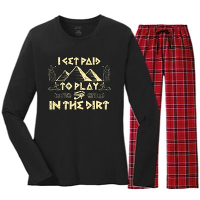 Archaeologist Archeology Ancient Egypt Women's Long Sleeve Flannel Pajama Set 