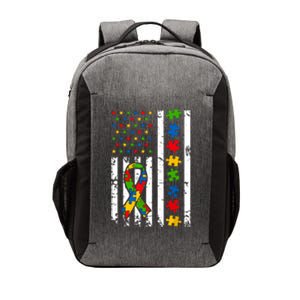 Autism Awareness American Flag Puzzle Piece Dad Father Vector Backpack