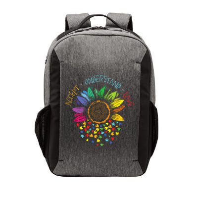 Autism Awareness Accept Understand Love ASD Rainbow Flower Vector Backpack