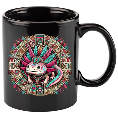 Aztec Axolotl Art Mexican 11oz C Handle Ceramic Mug