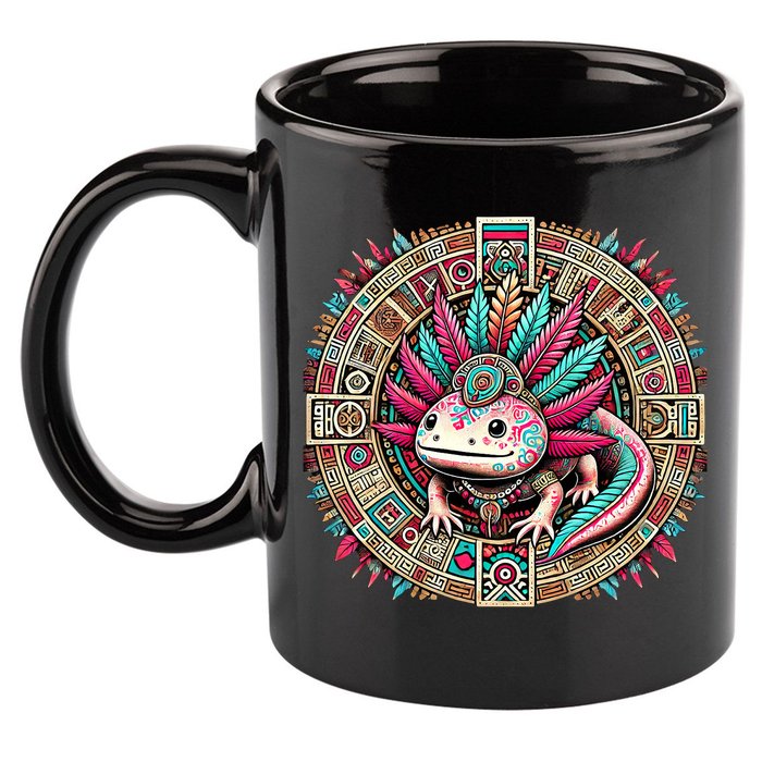 Aztec Axolotl Art Mexican 11oz C Handle Ceramic Mug
