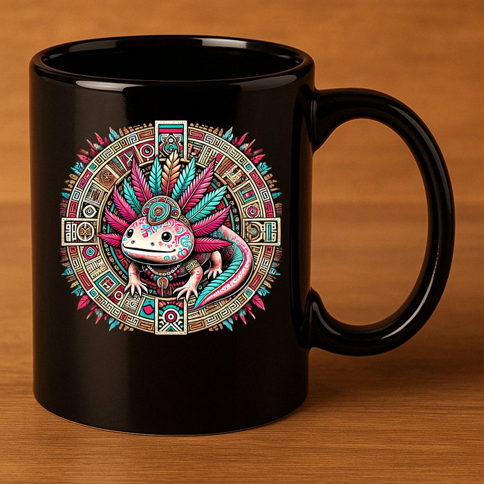 Aztec Axolotl Art Mexican 11oz C Handle Ceramic Mug