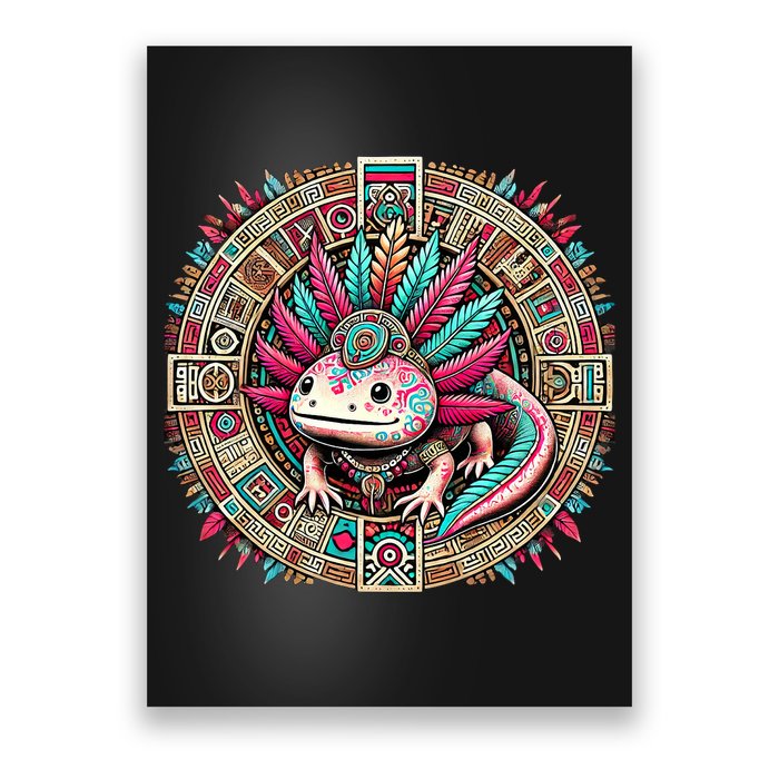 Aztec Axolotl Art Mexican Poster