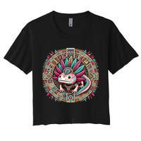 Aztec Axolotl Art Mexican Women's Crop Top Tee