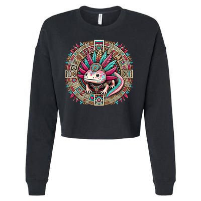 Aztec Axolotl Art Mexican Cropped Pullover Crew