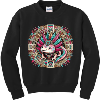 Aztec Axolotl Art Mexican Kids Sweatshirt