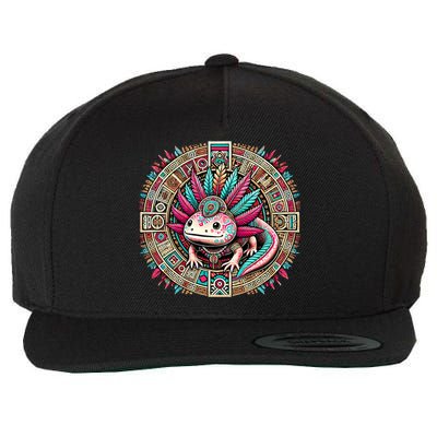 Aztec Axolotl Art Mexican Wool Snapback Cap