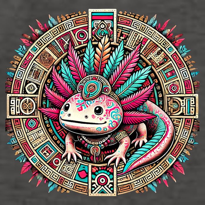 Aztec Axolotl Art Mexican Vector Backpack