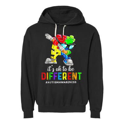 Autism Awareness Acceptance Kid Boy Its Ok To Be Different Garment-Dyed Fleece Hoodie