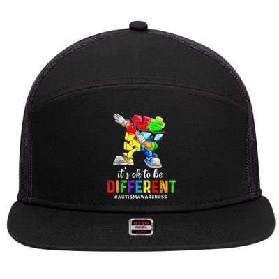 Autism Awareness Acceptance Kid Boy Its Ok To Be Different 7 Panel Mesh Trucker Snapback Hat