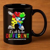 Autism Awareness Acceptance Kid Boy Its Ok To Be Different 11oz C Handle Ceramic Mug