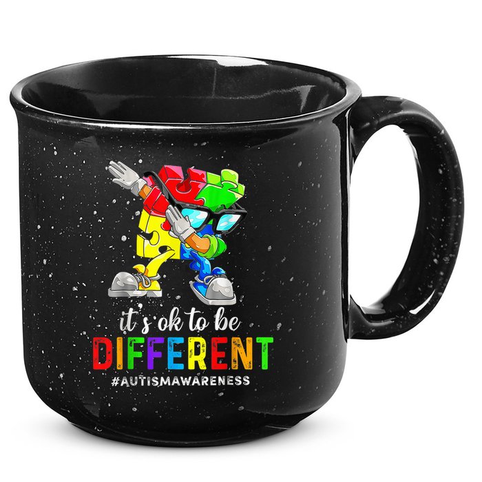 Autism Awareness Acceptance Kid Boy Its Ok To Be Different 15oz Campfire Ceramic Mug