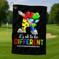 Autism Awareness Acceptance Kid Boy Its Ok To Be Different Golf Towel