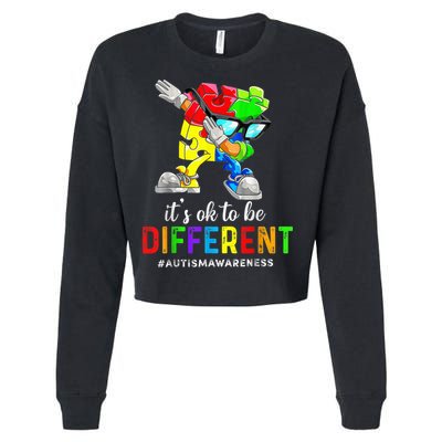 Autism Awareness Acceptance Kid Boy Its Ok To Be Different Cropped Pullover Crew