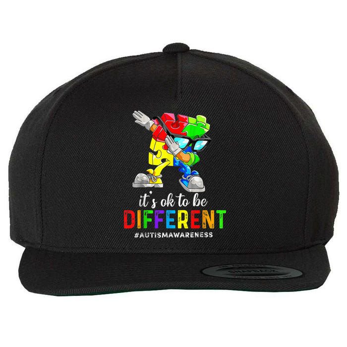 Autism Awareness Acceptance Kid Boy Its Ok To Be Different Wool Snapback Cap