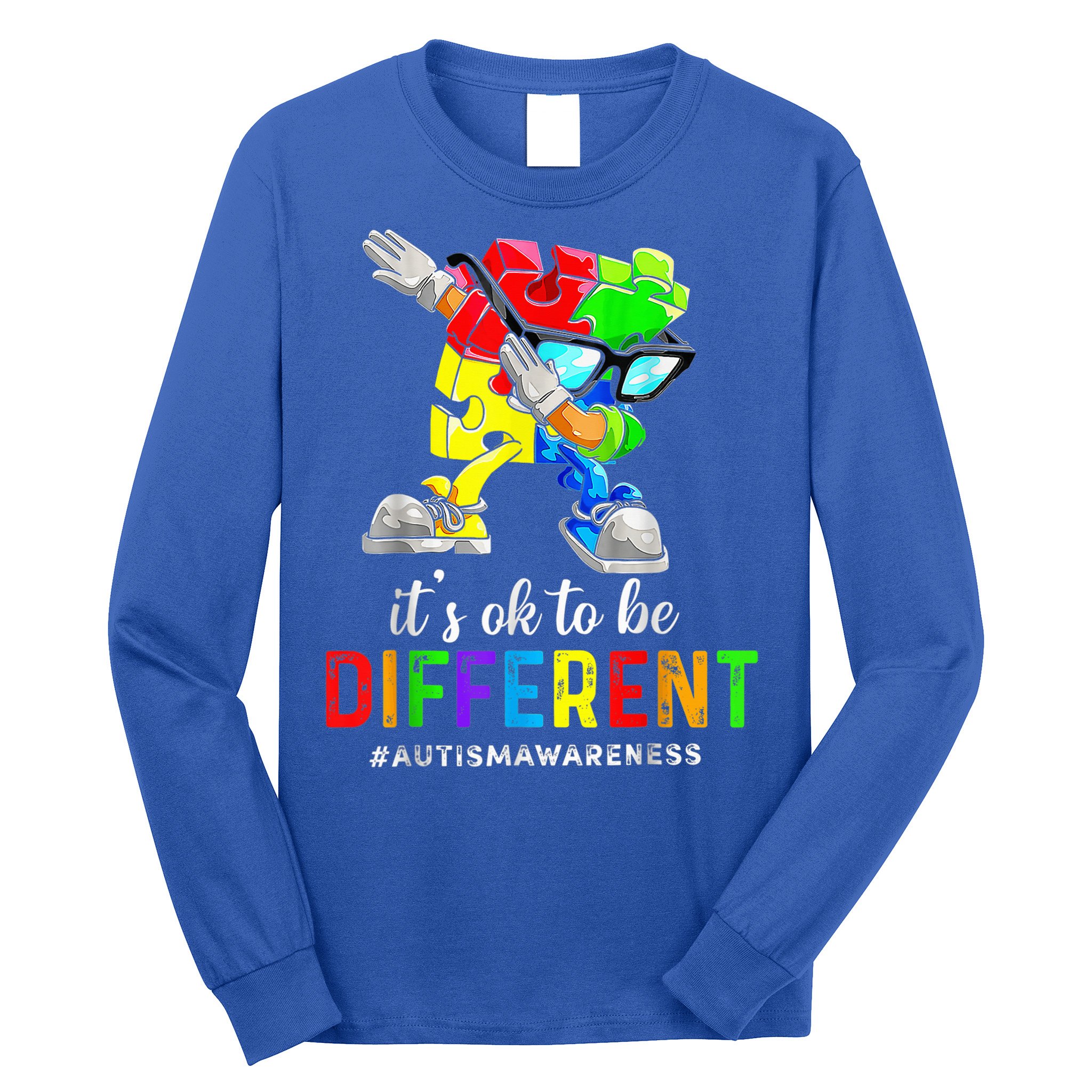 Autism Awareness Acceptance Kid Boy Its Ok To Be Different Long Sleeve Shirt