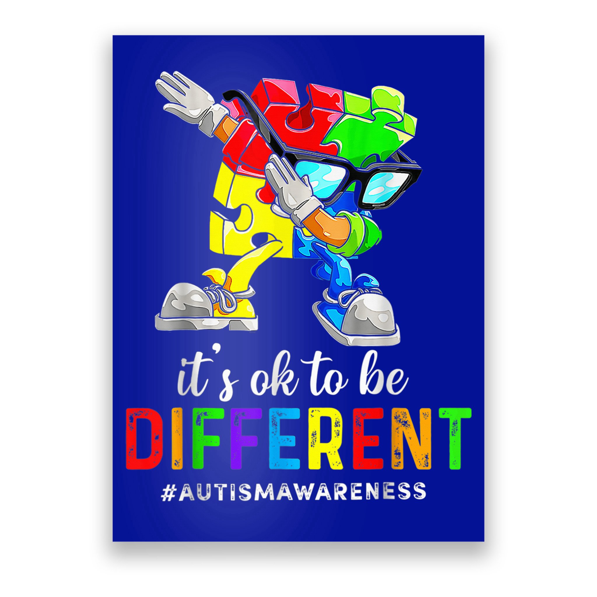 Autism Awareness Acceptance Kid Boy Its Ok To Be Different Poster