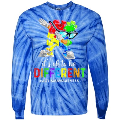 Autism Awareness Acceptance Kid Boy Its Ok To Be Different Tie-Dye Long Sleeve Shirt