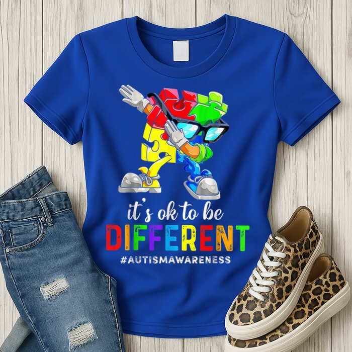 Autism Awareness Acceptance Kid Boy Its Ok To Be Different Womens T-Shirt