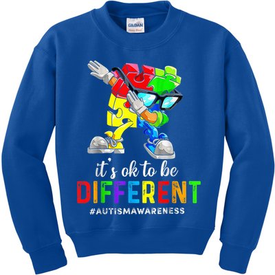 Autism Awareness Acceptance Kid Boy Its Ok To Be Different Kids Sweatshirt