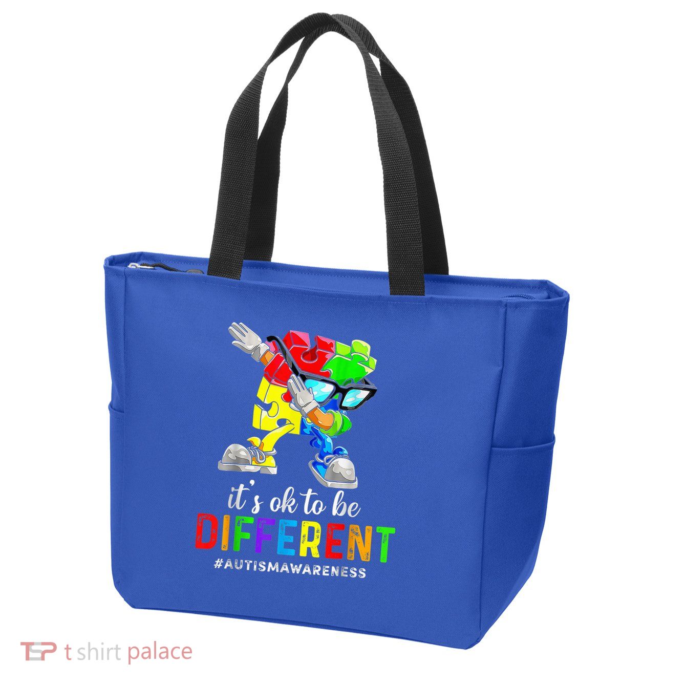 Autism Awareness Acceptance Kid Boy Its Ok To Be Different Zip Tote Bag
