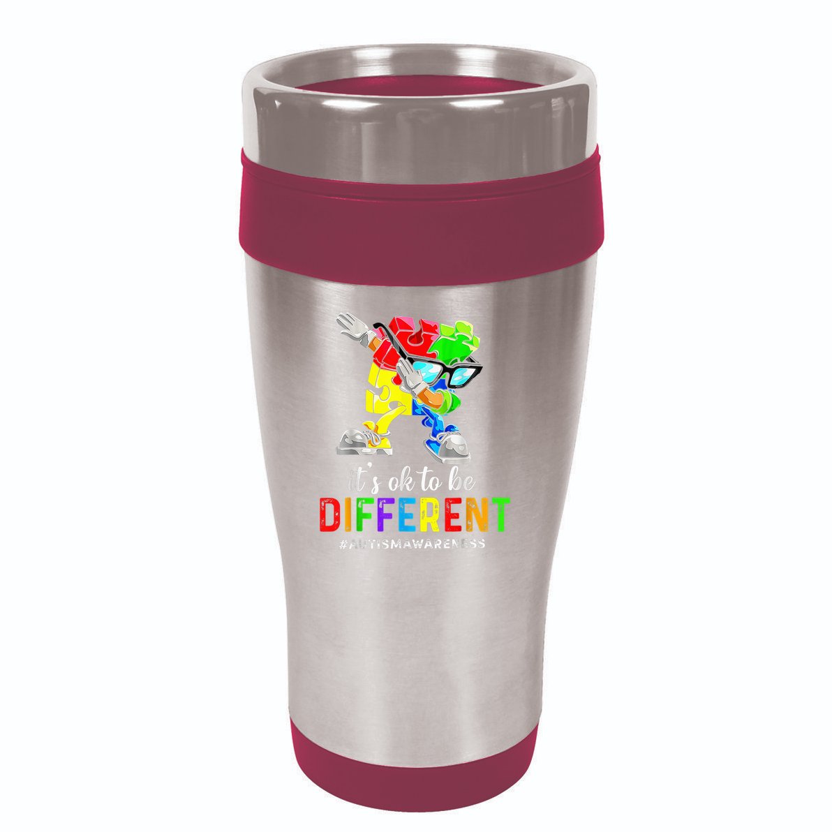 Autism Awareness Acceptance Kid Boy Its Ok To Be Different 16oz Travel Tumbler