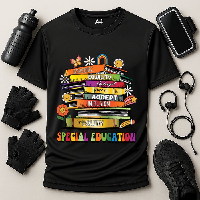 Accept Adapt Advocate Inclusion Equity Equality Sped Teacher Gift Cooling Performance Crew T-Shirt