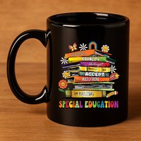 Accept Adapt Advocate Inclusion Equity Equality Sped Teacher Gift 11oz C Handle Ceramic Mug
