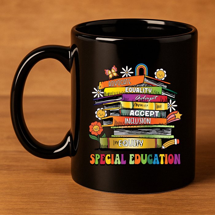 Accept Adapt Advocate Inclusion Equity Equality Sped Teacher Gift 11oz C Handle Ceramic Mug