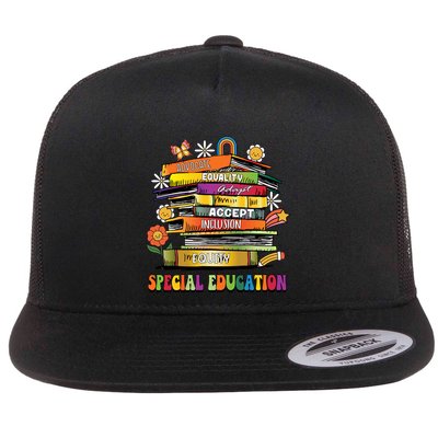 Accept Adapt Advocate Inclusion Equity Equality Sped Teacher Gift Flatbill Hat