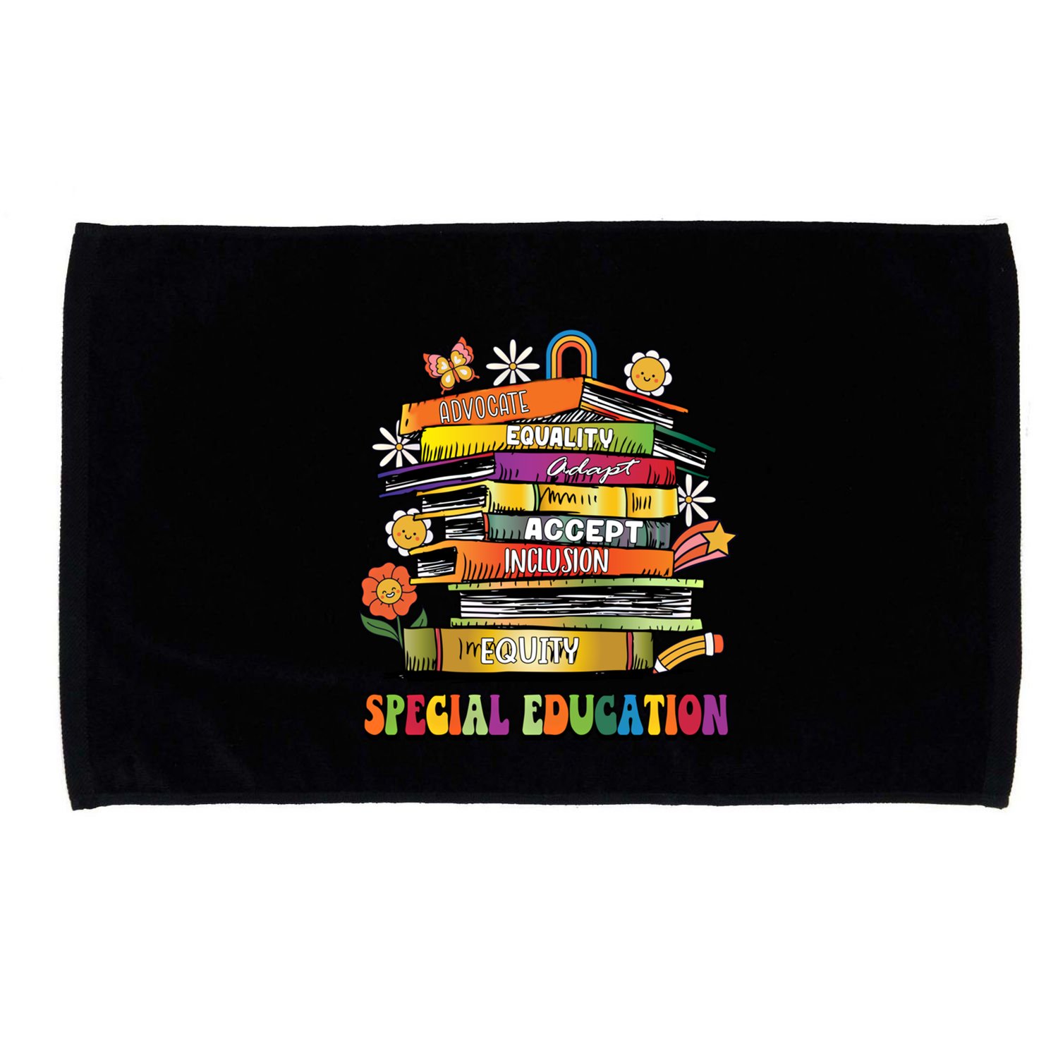 Accept Adapt Advocate Inclusion Equity Equality Sped Teacher Gift Microfiber Hand Towel
